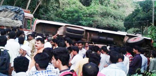 Kasargod: 15 students injured as private bus topples